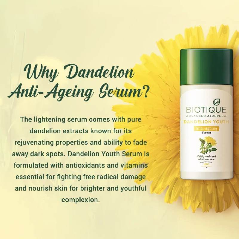 Biotique Dandelion Youth Anti-Ageing Serum, 40 ml-5.webp